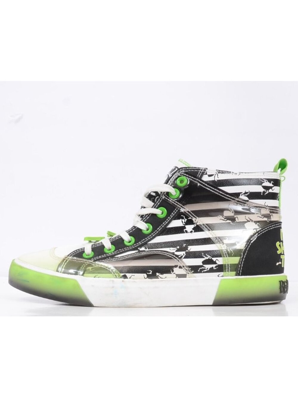 Beetlejuice High Top Sneakers Womens 9 White Green Black Shoes Warner Bros - Picture 6 of 11